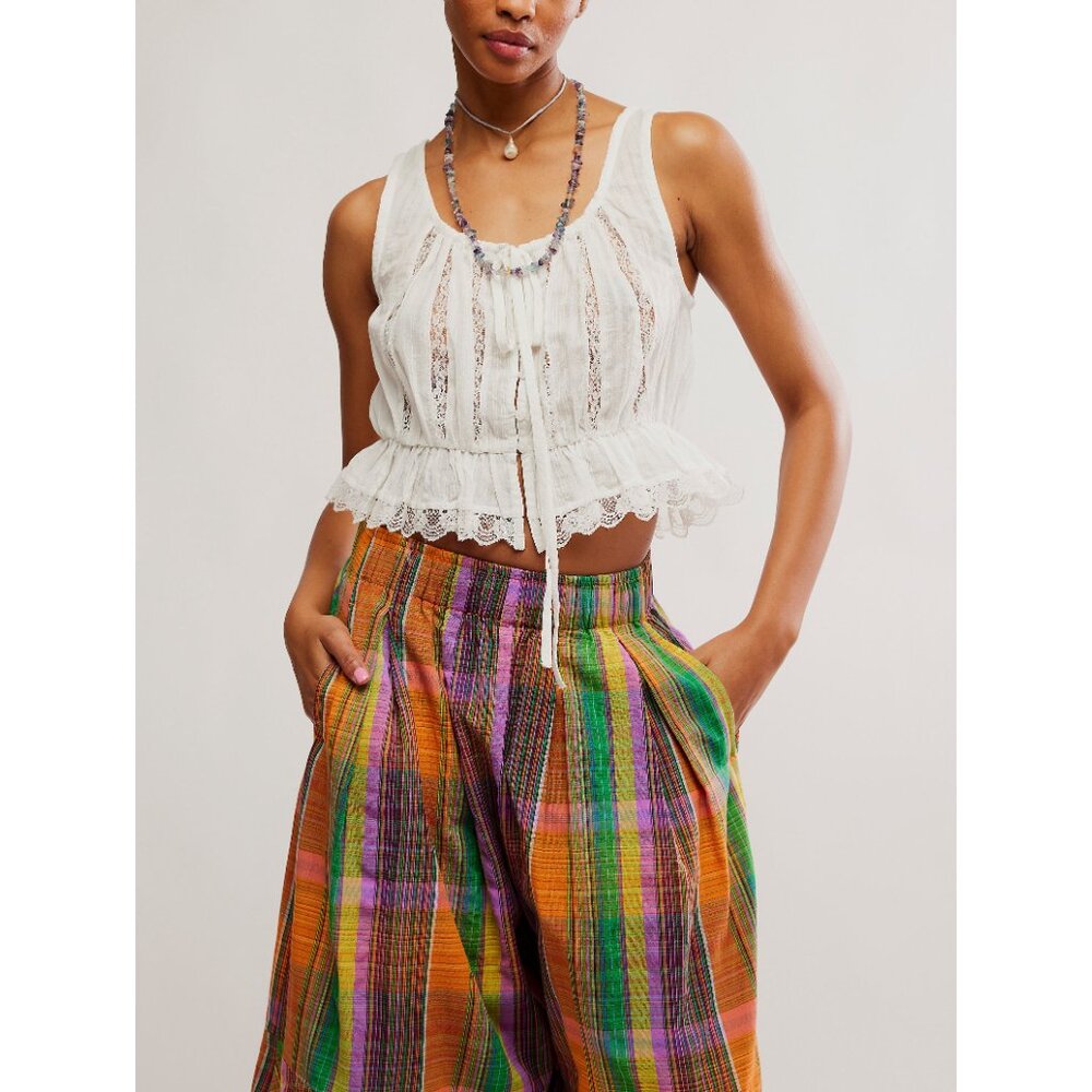 FREE PEOPLE Alana Lace Tank / Clean Ivory